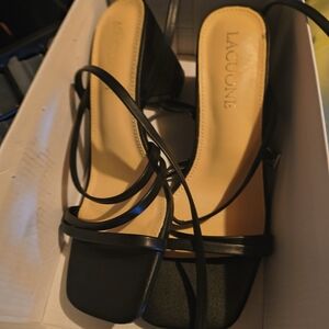 Black Strappy Women's Heels